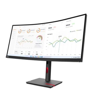 /937cm/34" (3440x1440) Lenovo ThinkVision T34w-30 4ms HDMI DP USB-C Wide Curve Raven Black