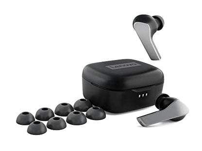 Lenovo Smart Wireless Earbuds, True Wireless-Ohrhörer mit adaptiver Geräuschunterdrückung, schwarz