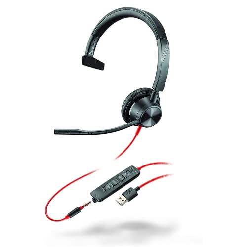 Poly Plantronics Blackwire 3315-M Headset, Mono, USB-A und 3,5mm Klinke, Unified Communication optimiert