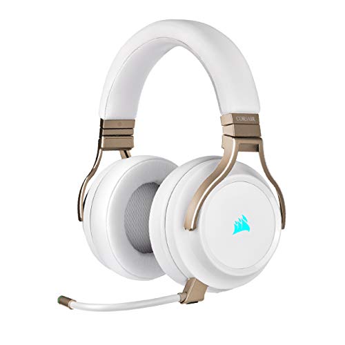 Corsair Virtuoso Wireless Gaming Headset, Pearl, Virtual 7.1-Surround, RGB-Beleuchtung