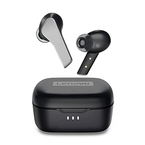 Lenovo Smart Wireless Earbuds, True Wireless-Ohrhörer mit adaptiver Geräuschunterdrückung, schwarz