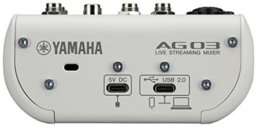 Yamaha AG03MK2 3-Kanal Streaming Mischpult, Weiß