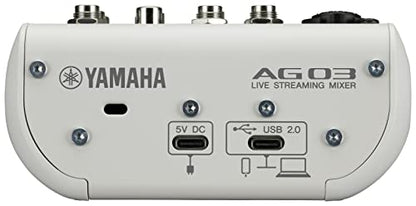 Yamaha AG03MK2 3-Kanal Streaming Mischpult, Weiß