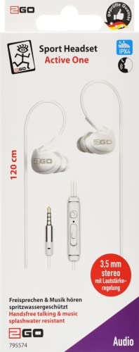 2GO In-Ear Sport-Headset "Active" m. Rufann.&Lautstärker. we