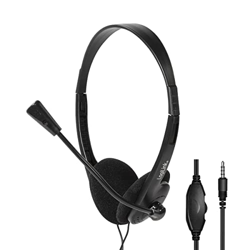 Logilink Stereo-Headset, 1x 3,5-mm-Klinke Bügelmikro Eco-Box