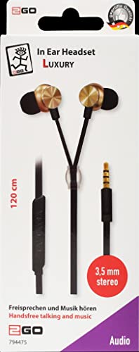 2GO In-Ear Stereo-Headset "Luxury" Zipper-Style  gold