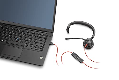 Poly Plantronics Blackwire 3315 Headset, Mono, USB-C und 3,5mm- Klinke, Unified Communication optimiert