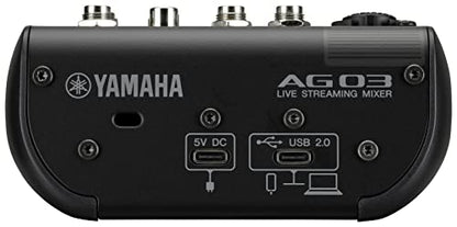 Yamaha AG03MK2 3-Kanal Streaming Mischpult, Schwarz