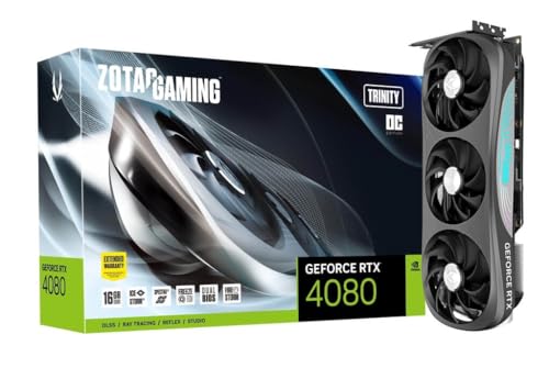 Zotac GeForce RTX 4080 Trinity OC Grafikkarte - 16GB GDDR6X, 1x HDMI, 3x DP