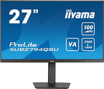 68,6cm/27" (2560x1440) Iiyama ProLite XUB2794QSU-B6 WQHD LED 100Hz 1ms HDMI DP USB LS VESA Pivot Black