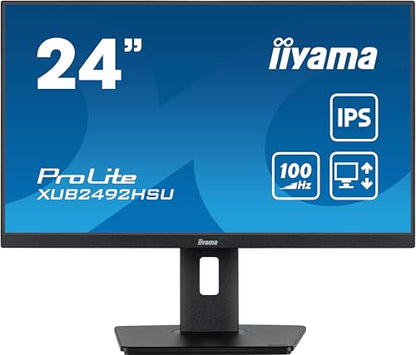 60,5cm/24" (1920x1080) Iiyama ProLite XUB2492HSU-B6 FHD IPS 100Hz 4ms 16:9 HDMI DP 4xUSB LS Black