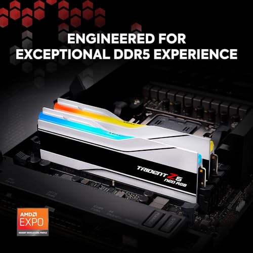 G,Skill Trident Z5 Neo RGB; DDR5-6400; CL32; AMD EXPO  - 48 GB Dual-Kit; weiß