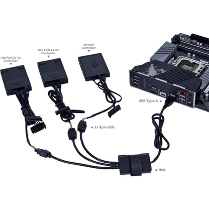 Lian Li PW-U2TPAB USB Hub - schwarz