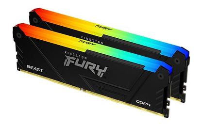 Kingston FURY Beast RGB - DDR4 - Kit - 16 GB: 2 x 8 GB - DIMM 288-PIN - 3200 MHz / PC4-25600 - ungepuffert