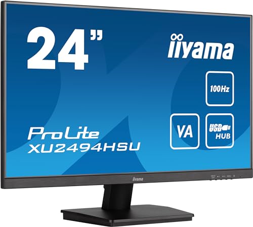 61cm/24" (1920x1080) Iiyama ProLite XU2494HSU-B6 16:9 FHD 100Hz 1ms HDMI DP USB LS Black