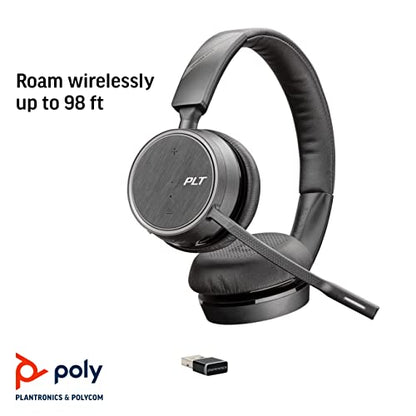 Poly Plantronics Voyager 4210 Office Headset, Mono, kabellos, Bluetooth, schwarz, inkl. 1-Way-Basis, Unified Communication optimiert