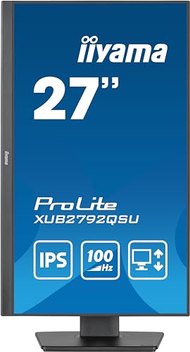 68,5cm/27" (2560x1440) Iiyama ProLite XUB2792QSU-B6 16:9 WQHD IPS 100Hz 0,4ms HDMI DP USB Pivot Speaker Black