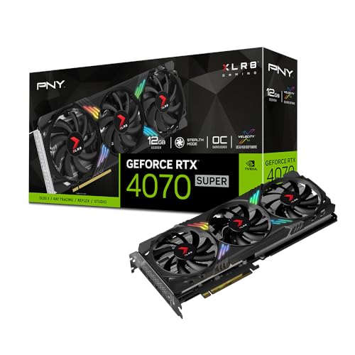 PNY GeForce RTX 4070 SUPER 12GB XLR8 Gaming VERTO OC - 12GB GDDR6X, 1x HDMI, 3x DP