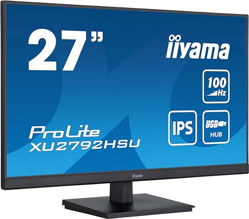 68,6cm/27" (1920x1080) Iiyama ProLite XU2792HSU-B6 16:9 FHD IPS 100Hz 0,4ms HDMI DP USB VESA Speaker Black