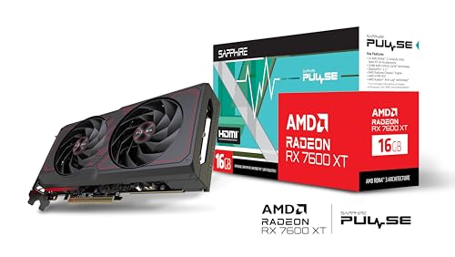 SAPPHIRE PULSE RADEON RX 7600 XT GAMING OC Grafikkarte - 16GB GDDR6, 2x HDMI, 2x DP