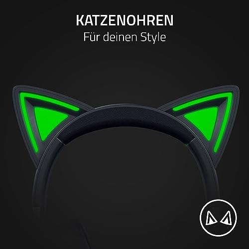 Razer Kraken Kitty Edition V2 Black Gaming Headset - Kabelgebundenes Headset mit Katzenohren und Razer Chroma RGB Beleuchtung