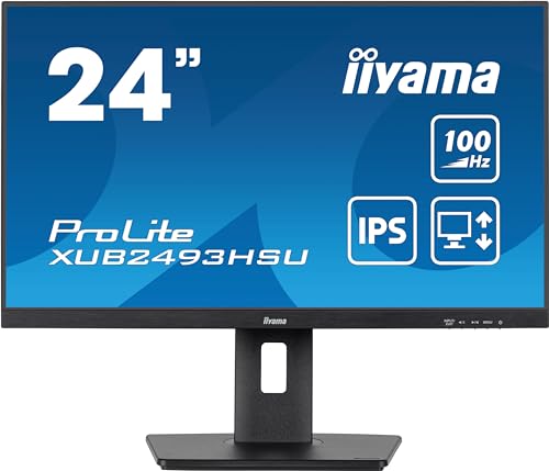 61cm/24" (1920x1080) Iiyama ProLite XUB2493HSU-B6 16:9 FHD IPS 100Hz 1ms HDMI DP Pivot Vesa Speaker Black