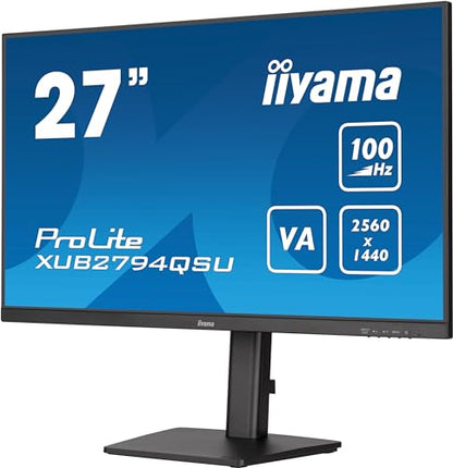 68,6cm/27" (2560x1440) Iiyama ProLite XUB2794QSU-B6 WQHD LED 100Hz 1ms HDMI DP USB LS VESA Pivot Black