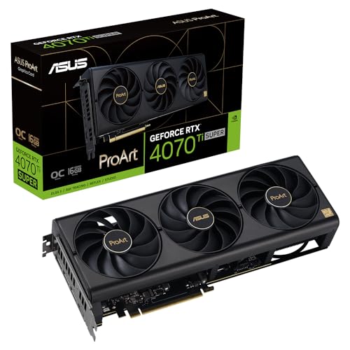 ASUS ProArt GeForce RTX 4070 Ti SUPER OC Grafikkarte - 16GB GDDR6X, HDMI, 3x DP