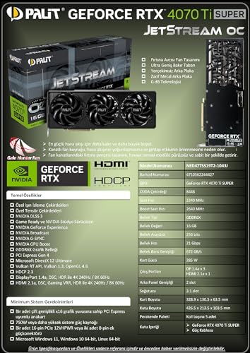 Palit RTX4070Ti SUPER JetStream OC 16GB DDR6 retail