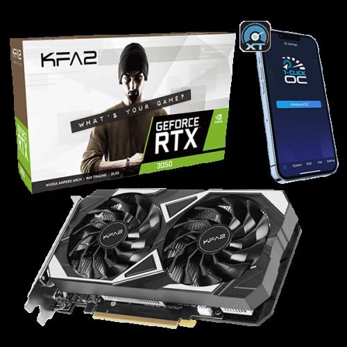 KFA2 GeForce RTX 3050 EX 1-Click OC 6GB Grafikkarte - 6GB GDDR6, 1x HDMI, 3x DP