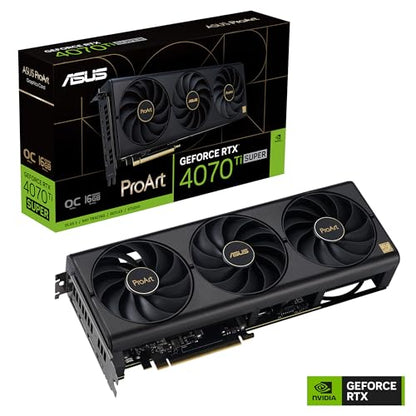 ASUS ProArt GeForce RTX 4070 Ti SUPER OC Grafikkarte - 16GB GDDR6X, HDMI, 3x DP