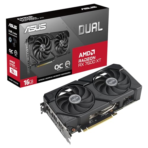 ASUS Dual Radeon RX 7600 XT OC Grafikkarte - 16GB GDDR6, 1x HDMI, 3x DP