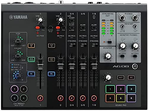 Yamaha AG08 All-In-One Streaming Station, Schwarz