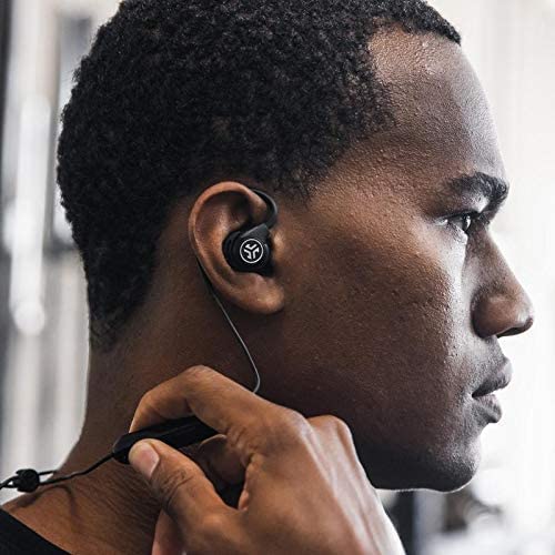 JLab Fit Sport Wireless, Bluetooth In-Ear-Kopfhörer 6+ Stunden Akkulaufzeit, Mikrofon, 3-Tasten-Fernbedienung, 100% spritzwasserfest