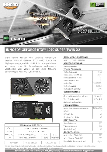 VGA Inno3D GeForce® RTX 4070 12GB SUPER Twin X2