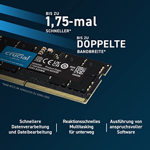 64GB (2x32GB) Crucial DDR5-5600 CL 46 SO-DIMM RAM Notebook Speicher Kit