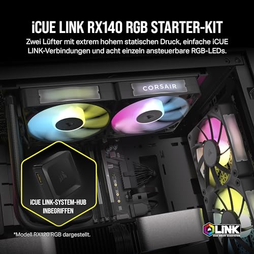 CORSAIR Lüfter 140*140*25 RX140 RGB iCUE Link Dual Kit