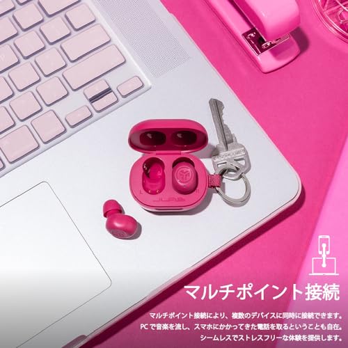 Jlab JBuds Mini True Wireless Earbuds- Pink Bluetooth In-Ear-Kopfhörer, Integriertes Mikrofon