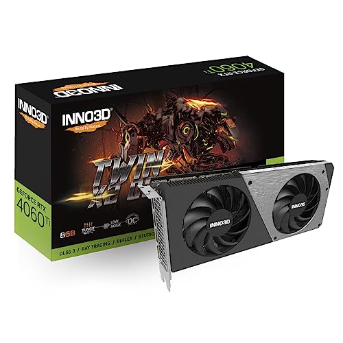 Inno3D Geforce RTX 4060 TI 8 GB Twin X2 Grafikkarte - 8GB GDDR6, 1x HDMI, 3x DP