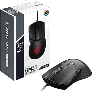 MSI Clutch GM31 Lightweight Gaming Maus. Black. USB