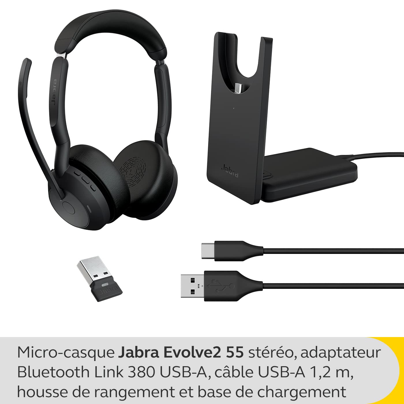 Jabra Evolve2 55 UC Stereo - Headset - On-Ear