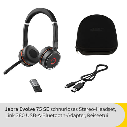 Jabra Evolve 75 SE UC Stereo - Headset - On-Ear