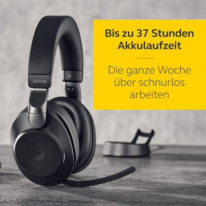 Jabra Evolve2 85 Stereo MS + Ladestation + Link 380 USB-A, schwarz