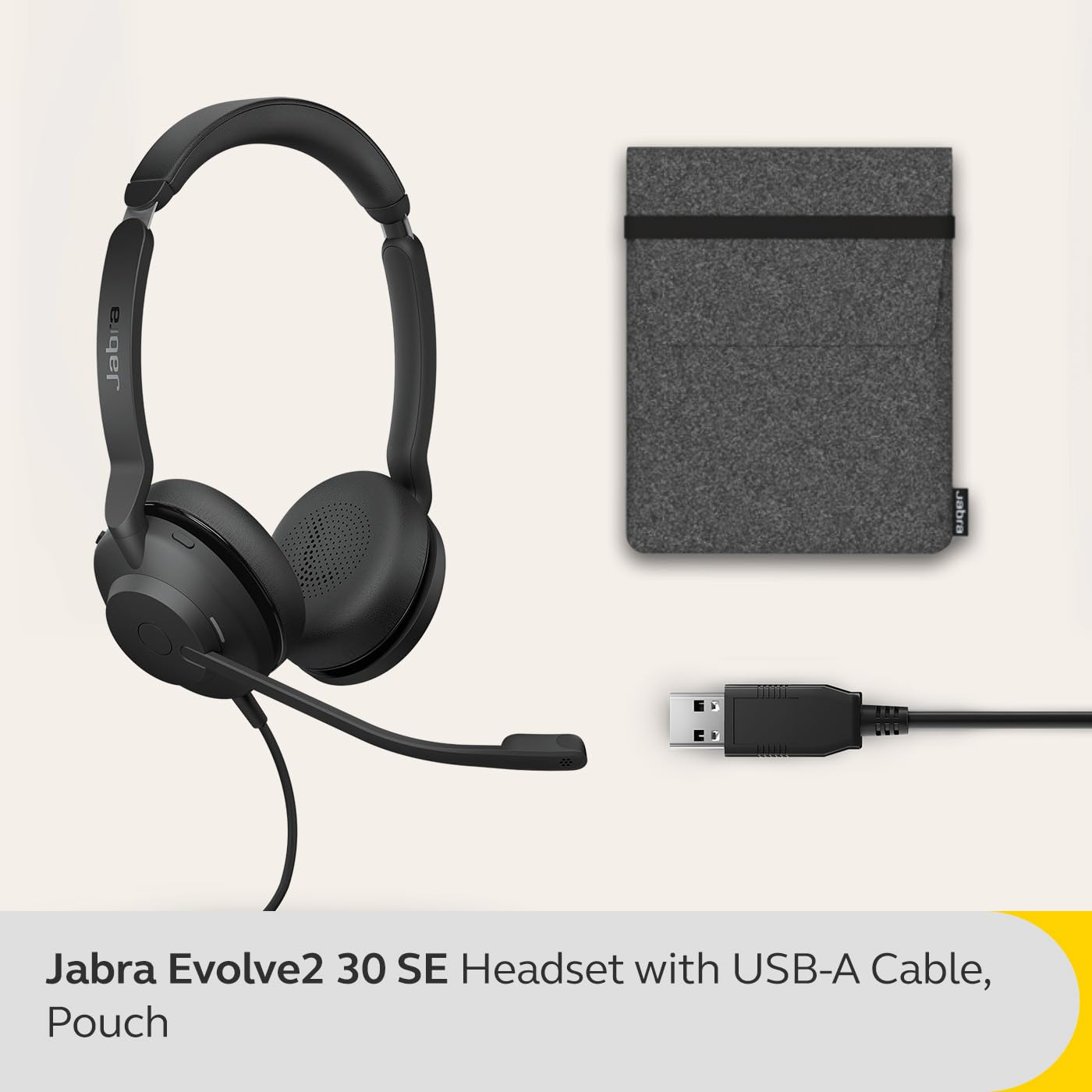 Jabra Evolve2 30 SE, Beidseitiges Headset, USB-A-Anschluss, MS-Teams zertifiziert