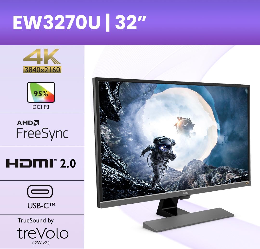 BenQ EW3270U 4K UHD Monitor - AMD FreeSync, USB-C