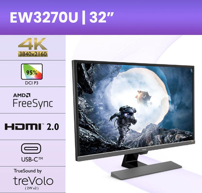 BenQ EW3270U 4K UHD Monitor - AMD FreeSync, USB-C