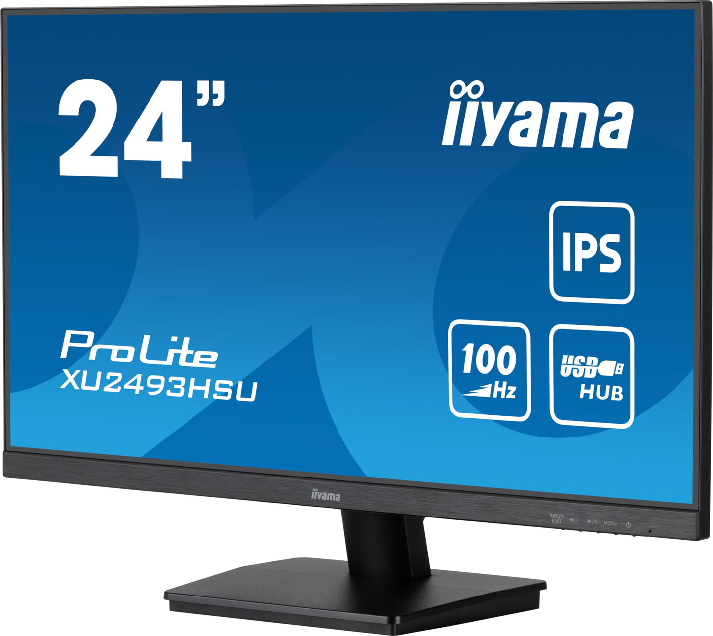 61cm/24" (1920x1080) Iiyama ProLite XU2493HSU-B6 16:9 FHD IPS 100Hz 1ms HDMI DP Speaker Black