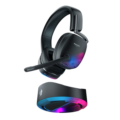 Roccat Syn Max Air black - Kabelloses RGB-Gaming-Headset mit 3D-Audio und Dockingstation