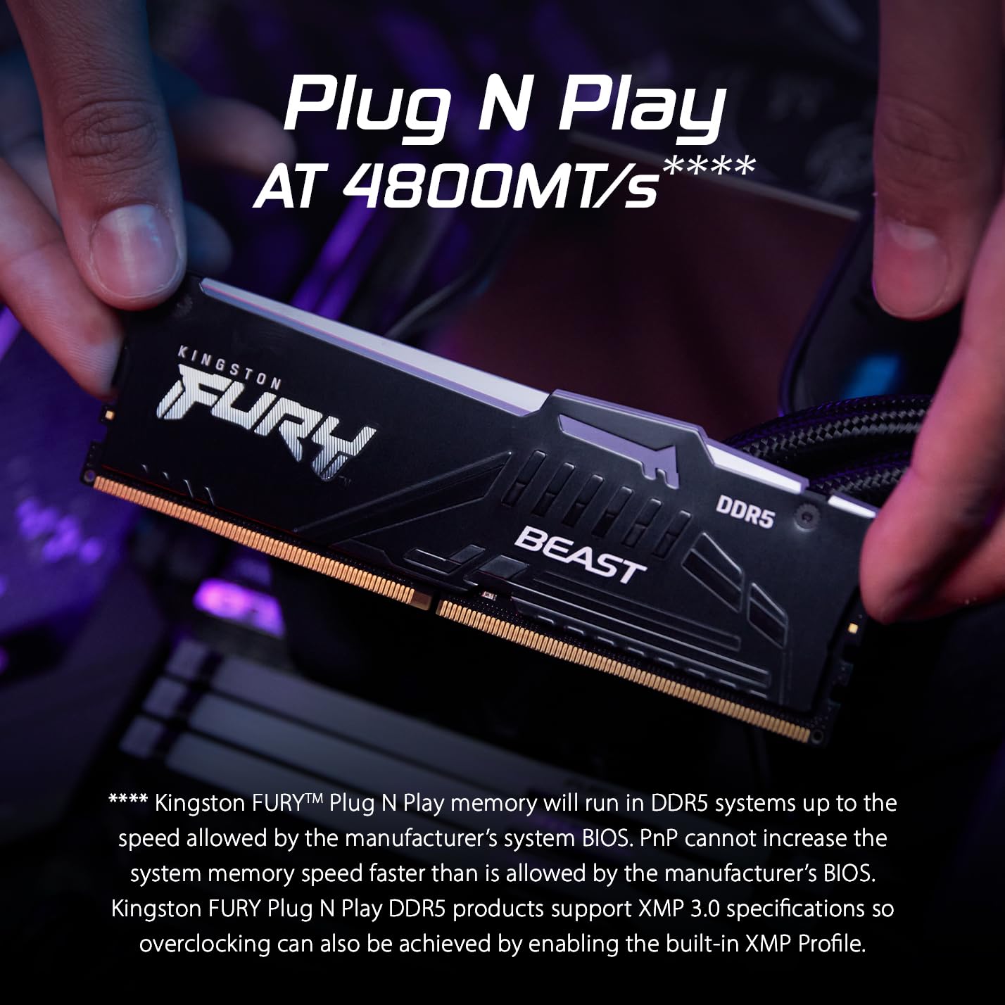 Kingston FURY Beast RGB - DDR5 - Modul - 16 GB - DIMM 288-PIN - 6000 MHz / PC5-48000 - ungepuffert