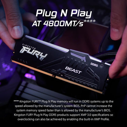 Kingston FURY Beast RGB - DDR5 - Kit - 32 GB: 2 x 16 GB - DIMM 288-PIN - 6000 MHz / PC5-48000 - ungepuffert